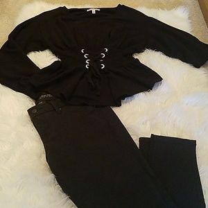 🖤Express One Eleven Corset Sweatshirt